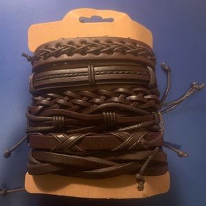 Brown leather bracelets